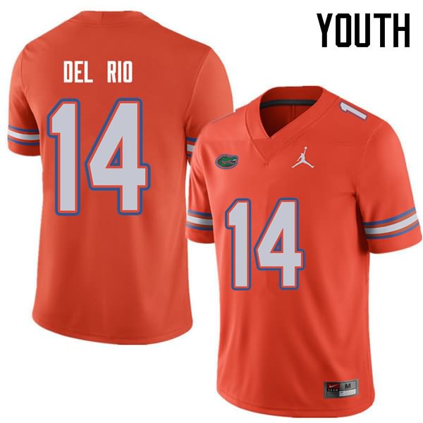 Youth NCAA Florida Gators Luke Del Rio #14 Stitched Authentic Jordan Brand Orange College Football Jersey IKB4865MQ